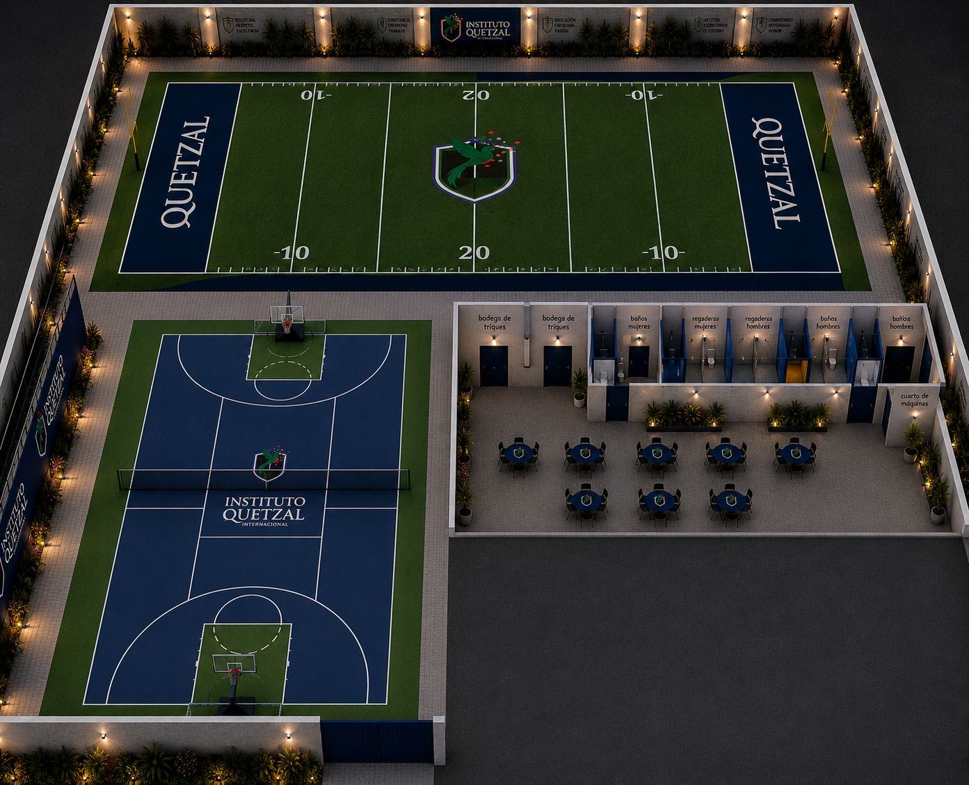 Canchas deportivas del Instituto Quetzal Internacional